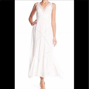 Max Studio White Crochet Lace Maxi Dress
